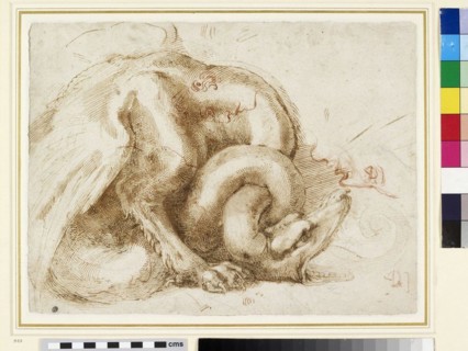 Michelangelo - Recto Dragon and other sketches, WA1846.69.