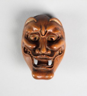 Netsuke of Noh Mask: Hannya 19th century Japan. Netsuke of Noh Mask: Hannya. Japan. 19th century. Wood. Edo (1615–1868) or Meiji period (1868–1912). Netsuke