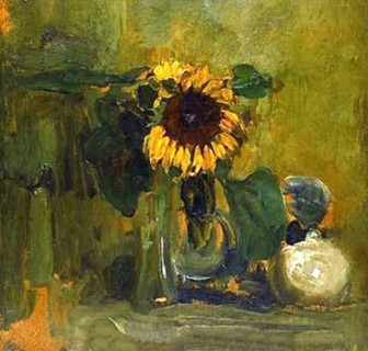 Still life with Sunflower 1907 by Piet Mondrian