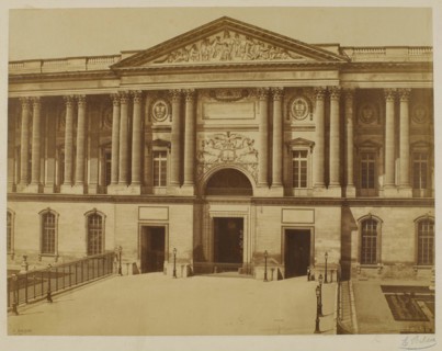Façade of the Perrault colonnade at the Louvre, 1st arrondissement, Paris, Baldus, Edouard, Photographer, Array, Photography, salted paper print, Paris, Dimensions - Work: Height: 33.2 cm, Width: 43.5...