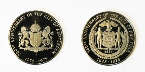 Zevenhonderdjarig jubileum van de stad Amsterdam (1275-1975) en het driehonderdvijftigjarig jubileum van de stad New York (1625-1975), objectnr 1719.