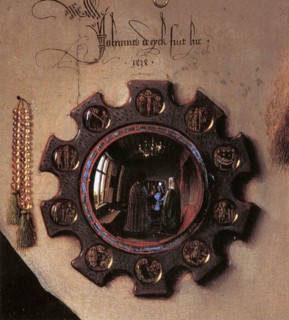 Detail with mirror and signature; Arnolfini Portrait, 1434  Jan van Eyck