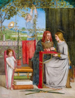 Dante Gabriel Rossetti, The Girlhood of Mary Virgin, painting in oil on canvas, 1848-1849