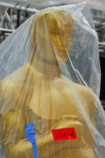 Oscar statue ready for the red carpet at the 84th Academy Awards.