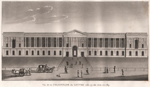 PARIS: Colonnade du Louvre telle qu'elle étoit en 1789. Aquatint, print 1808