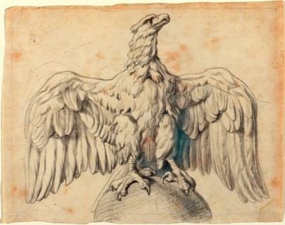 Sir Peter Paul Rubens, Flemish (1577-1640), The Capitoline Eagle, c. 1601-1602, black chalk on laid paper. Reimagined