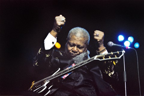 BB King in concert at the Royal Albert Hall in London. 3rd July 2002.