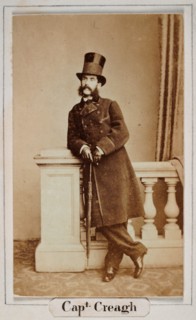 Vintage photograph of Captain Creagh, possibly Garrett O'Moore Creagh VC a British Army officer and an Irish recipient of the Victoria Cross, Second Anglo-Afghan War, late1860s, early 1870s