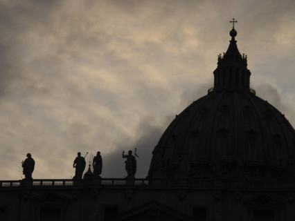 Saint Peter in Vatican, Rome, at sunset in a cloudy day