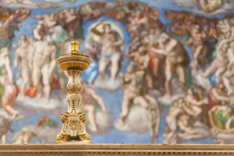Behind the Scenes at the Sistine Chapel, March 13, 2013, as it readies for the Conclave that welcomes Pope Francis.