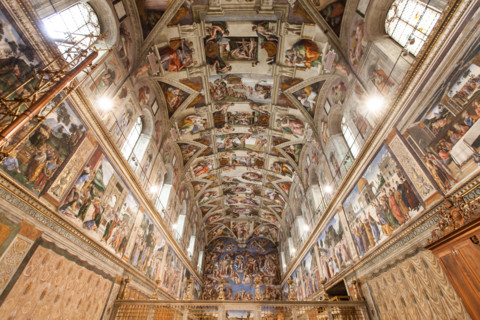 Behind the Scenes at the Sistine Chapel, March 13, 2013, as it readies for the Conclave that welcomes Pope Francis.