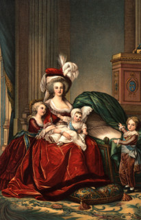 1787 PORTRAIT OF MARIE ANTOINETTE LOOKING AT CAMERA QUEEN OF FRANCE WITH HER CHILDREN BY PAINTER VIGEE-LEBRUN