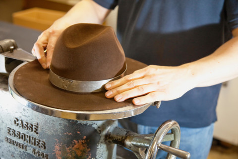 Industry, Crafts, Millinery, Christy's traditional felt hat making process in its Oxford factory.