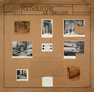 Français : Planche de l'Encyclopaedia Universalis Mundaneum . 1920 63 Catholicisme. Le conclave