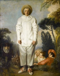 Pierrot, formerly known as Gilles, portrait painting in oil on canvas by Jean-Antoine Watteau, 1718-1719