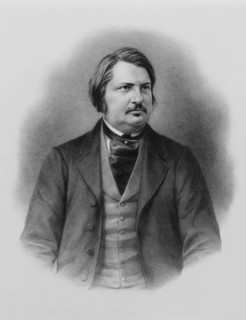 Lithography portrait of Honoré de Balzac. Represented at half-length, dressed in a full jacket.