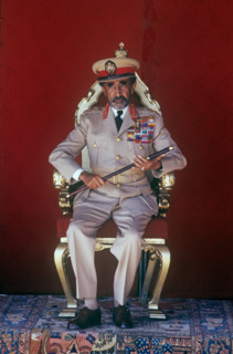 Emperor Haile Selassie of Ethiopia in military uniform during events marking the 40th anniversary (2 Nov 1970) of his coronation