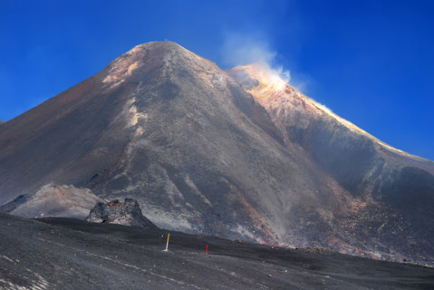 Bocca Nova crater of Etna volcano, in Sicily. The crater is at 3270 m altitude, near principal peak.