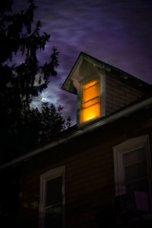 Spooky House With Moon At Night