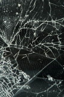 Broken glass. Close up studio shot