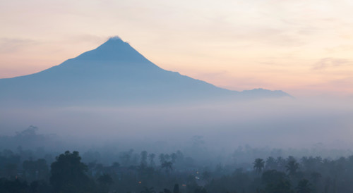 Sunrise Landscape Mountain Merapi Indonesia