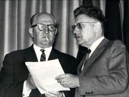 1967 - 55th Congress of the Socialist Party - The 55th Congress of the SFIO Socialist party, has opened Yesterdat at Clichy, near Paris, OPS: Mr Guy Mollet, General Secretary of the SFIO Pictured with...