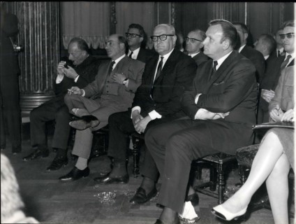 1968 - Left to right: Rene Billieres; Guy Mollet; and Charles Hernu. © Keystone Pictures USA/ZUMAPRESS.com/Alamy Live News