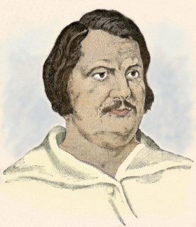Honore de Balzac. French writer and journalist. Critic and printer (1799-1850) 19th Century. Engraving. Later colouration