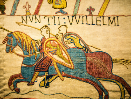 Bayeux Tapestry, Reading Museum, Reading Town Hall, Reading, Berkshire, England, UK, GB .