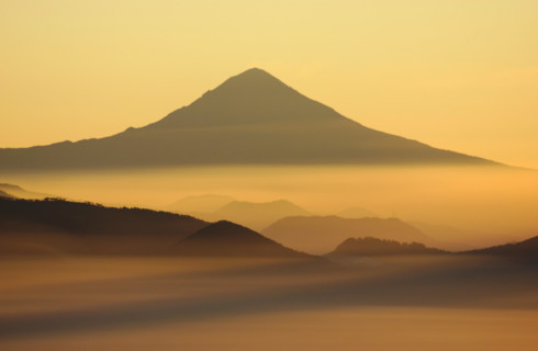 Popocatépetl, morning view from Nevado de Toluca, Mexico
