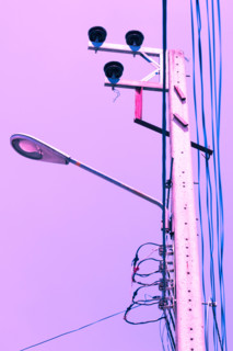 Vintage Lamp post and lamp brick pastel color creative texture and pattern for design and decoration isolate on background close up