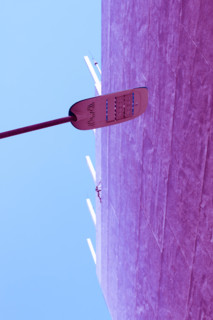 Vintage Lamp post and lamp brick pastel color creative texture and pattern for design and decoration isolate on background close up