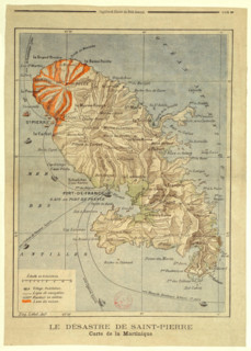 . Français : 'Le Désastre de Saint-Pierre'. Carte de la Martinique. English: 'The Disaster of Saint-Pierre'. Map of Martinique.  . 1902. 2013-11-02. Eugène Letot(+1941). Upload, stitch and restoration...