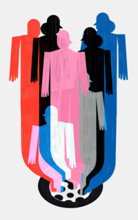 Time of human life. Conceptual and colorful illustration about the old age, senior, time, life and the end of life. Concept of human life time.
