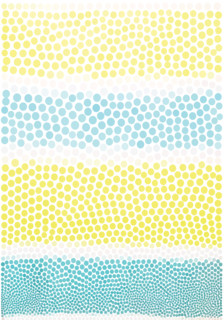 Turquoise blue and yellow doted stripes, vector illustration