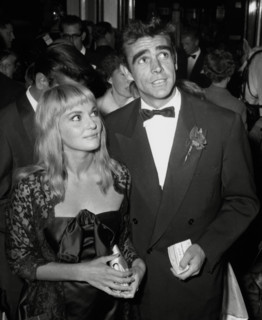 Sean Connery and his wife Diane Cilento arriving at a film premiere in the UK (1959)  File Reference # 33751 270THA
