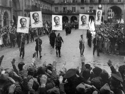 SALAMANCA, SPAIN - 1937 - A fascist parade in Salamanca, Spain, to celebrate the occupation of Gijón by Francoist troops - Photo: Geopix