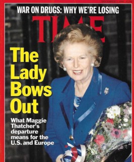 Time Magazine front cover announcing the resignation of Prime Minister Thatcher in November 1990.