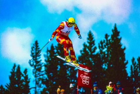 Paul Accola (SUI) winner of the bronze medal in the Men's Combined at the 1988 Olympic Winter Games