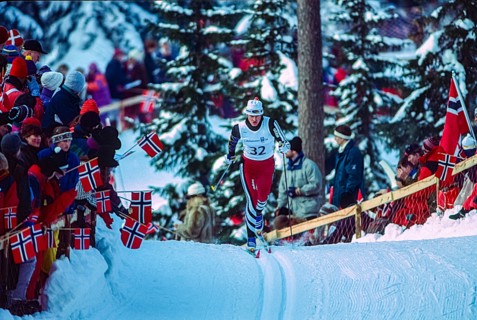 Stephan Kunz (LIE) competing in the men's 10km cross country skiing at the 1994 Olympic Winter Games.