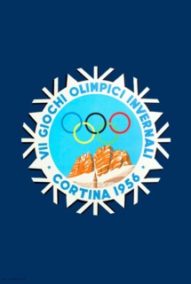 VINTAGE 1956 Winter Olympics POSTER Cortina d'Ampezzo 1956 - Cortina , 1956