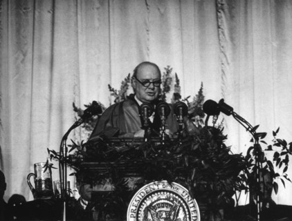 Winston Churchill's 'Iron Curtain' speech at Fulton. Missouri