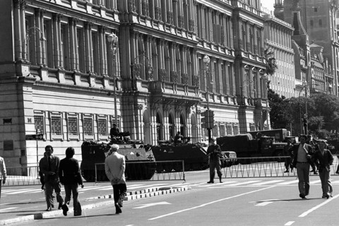 Government House (Casa Rosada) during the March 24th, 1976 coup d´etat dethroning Argentine President Isabel Perón from power, Buenos Aires, Argentina