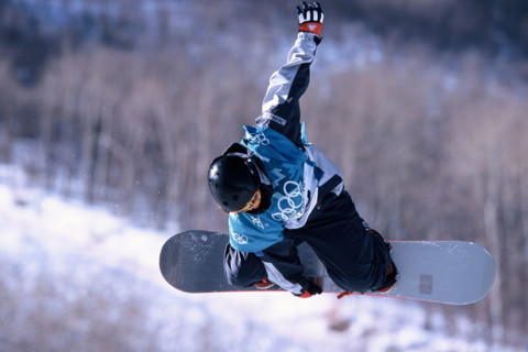 Kelly Clark (USA) gold medal winner in the halfpipe at the 2002 Olympic Winter Games, Salt Lake City, UT, USA