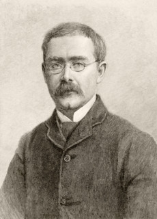 Rudyard Kipling, 1865 to 1936. British author.