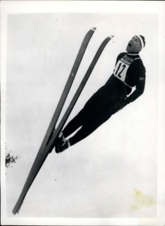 Feb. 02, 1964 - He sails through the air with the greatest of ease to win the last medal of the games: The last competitive event of the ninth Winter Olympic Games, held at Innsbruck, in Austria, was ...