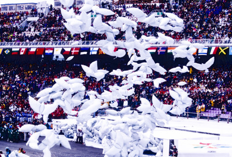 The Opening ceremonies at the 1998 Olympic Winter Games, Nagano, Japan