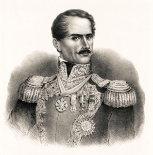 General D Antonio Lopez De Santa-Anna (1794-1896), President of the Republic of Mexico, print by A Hoffy, circa 1847