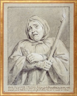 Mary Margaret of Aubrey Jean Restout (1692-1768). "Marie Marguerite d'Aubray, marquise de Brinvilliers, eut la tête coupée, son corps brûlé en Place de Grève le 16 juillet 1676". Dessin. Paris, musée ...