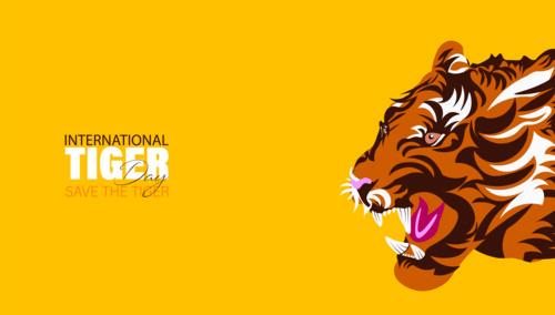 Vector Illustration of International Tiger Day 29th July, an annual celebration to raise awareness for tiger conservation.